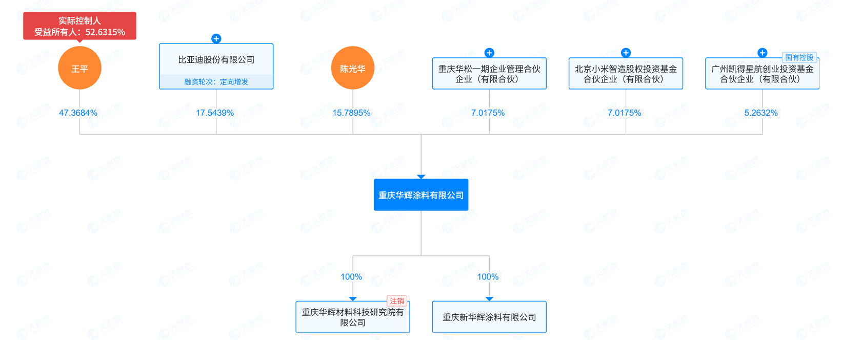 小米系资本入股重庆华辉涂料，后者大股东含比亚迪