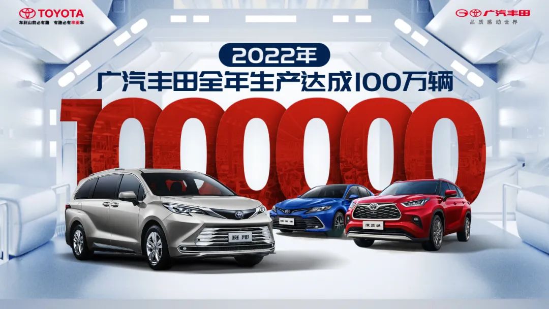 广汽丰田2022年产量达到100万辆