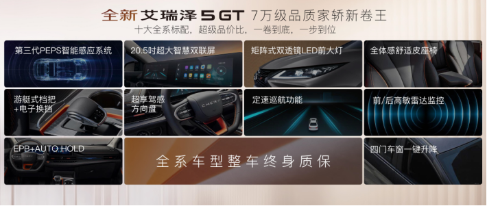 奇瑞全新艾瑞泽5 GT上市 起售价7.99万元