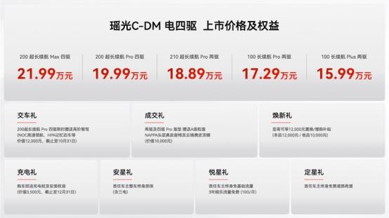 19.99-21.99万元 星途瑶光C-DM电四驱版上市