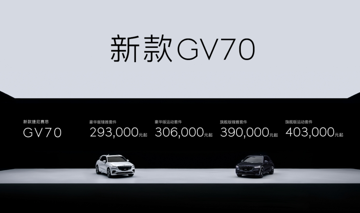 捷尼赛思新款GV70上市，29.3万元起售