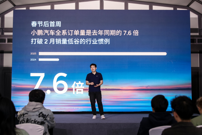 行业惯例，破！小鹏汽车节后首周订单量同比翻7.6倍
