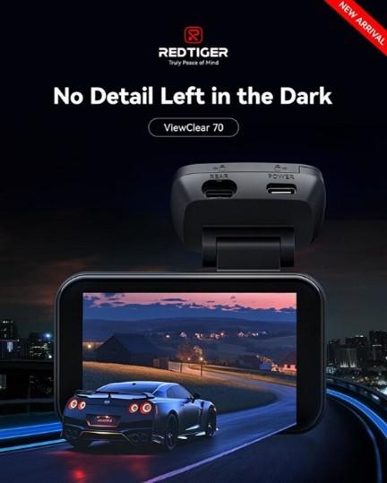 Redtiger推出ViewClear 70行车记录仪 提升夜间驾驶安全